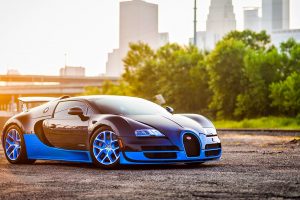 Bugatti Veyron Blue and Black Car
