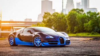 Bugatti Veyron Blue and Black Car
