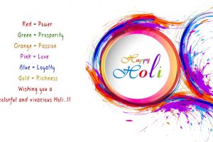 Colorful Happy Holi HD Photo With Wishes