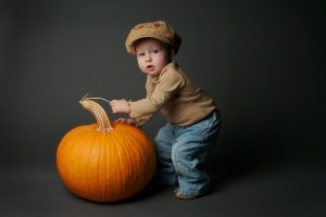 Cute Baby With Pumpkin HD Wallpaper