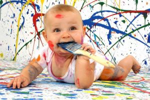 Cute Funny Baby With Painting Color HD