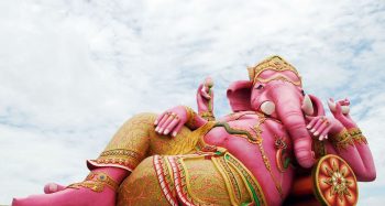 Ganesh Chaturthi God Ganesh Lying on Pillow
