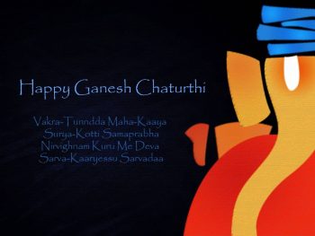 Happy Ganesh Chaturthi Greeting Wallpaper