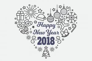Happy New Year 2018 in Hear