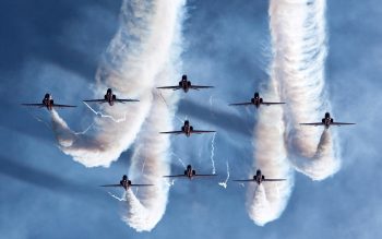 Nine Fighter Plane In Sky