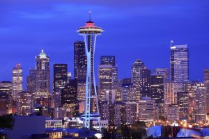 Space Needle Tower in Washington US Country HD