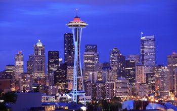 Space Needle Tower in Washington US Country HD