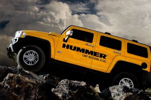 Yellow Hummer Car