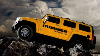 Yellow Hummer Car