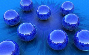 3D Blue Balls HD Wallpaper