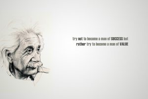 Albert Einstein Famous Quote on Success and Value HD Wallpaper