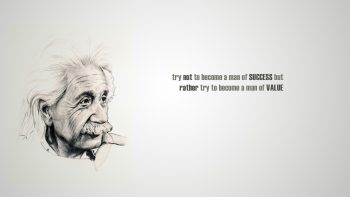 Albert Einstein Famous Quote on Success and Value HD Wallpaper