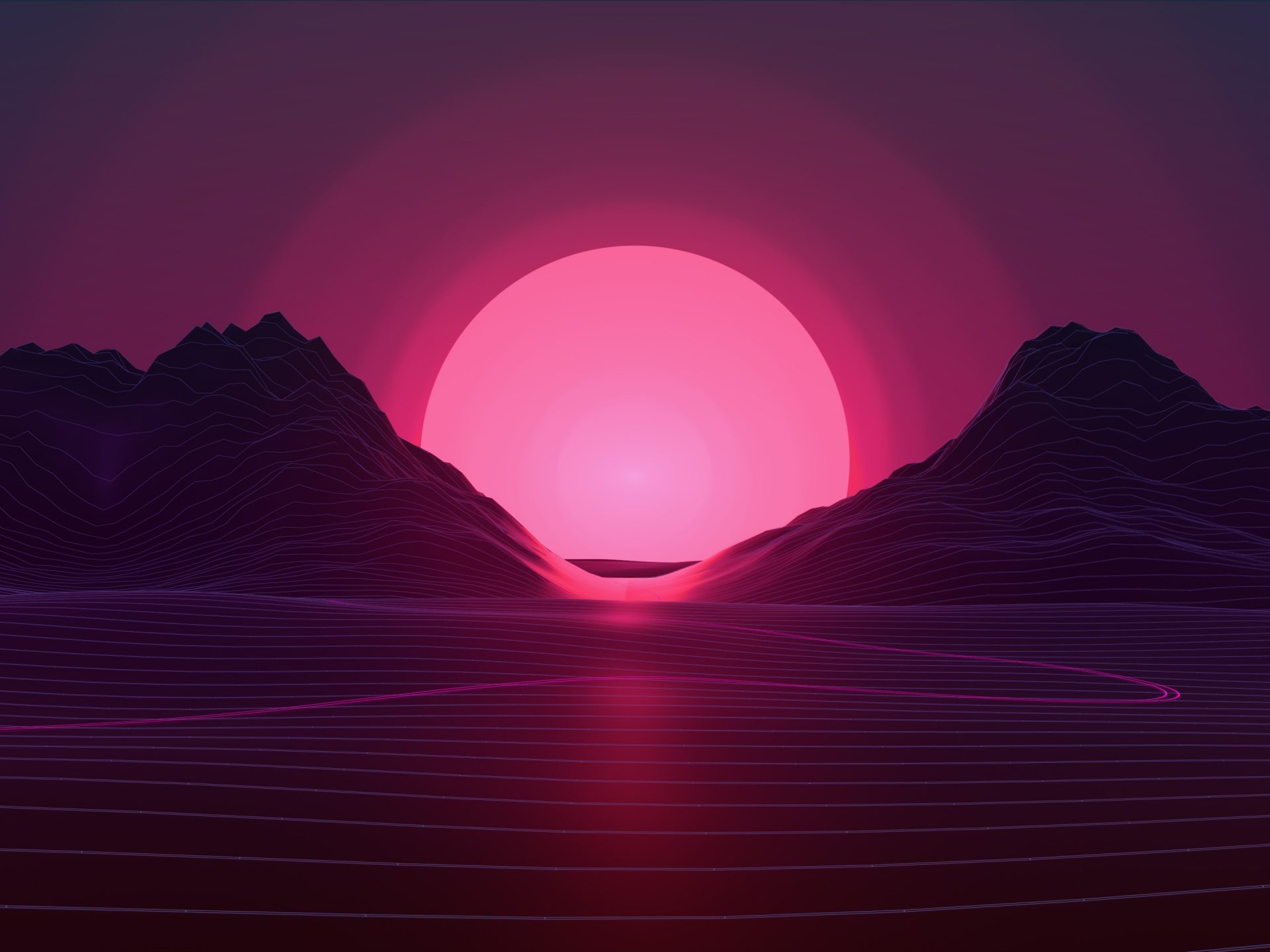 Neon Sunset 4K - Download hd wallpapers