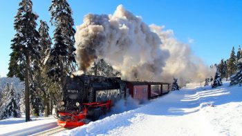 Nice Super Train in Winter Season HD Wallpapers