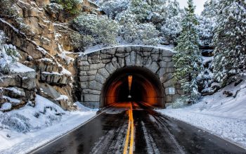 Road Tunnel in Winter Photo