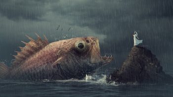 Woman Fish Rain