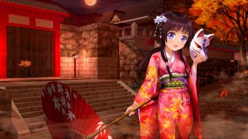 Anime Girl Kimono Umbrella