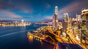 Hong Kong Harbour Night Lights Full HD Wallpaper Download