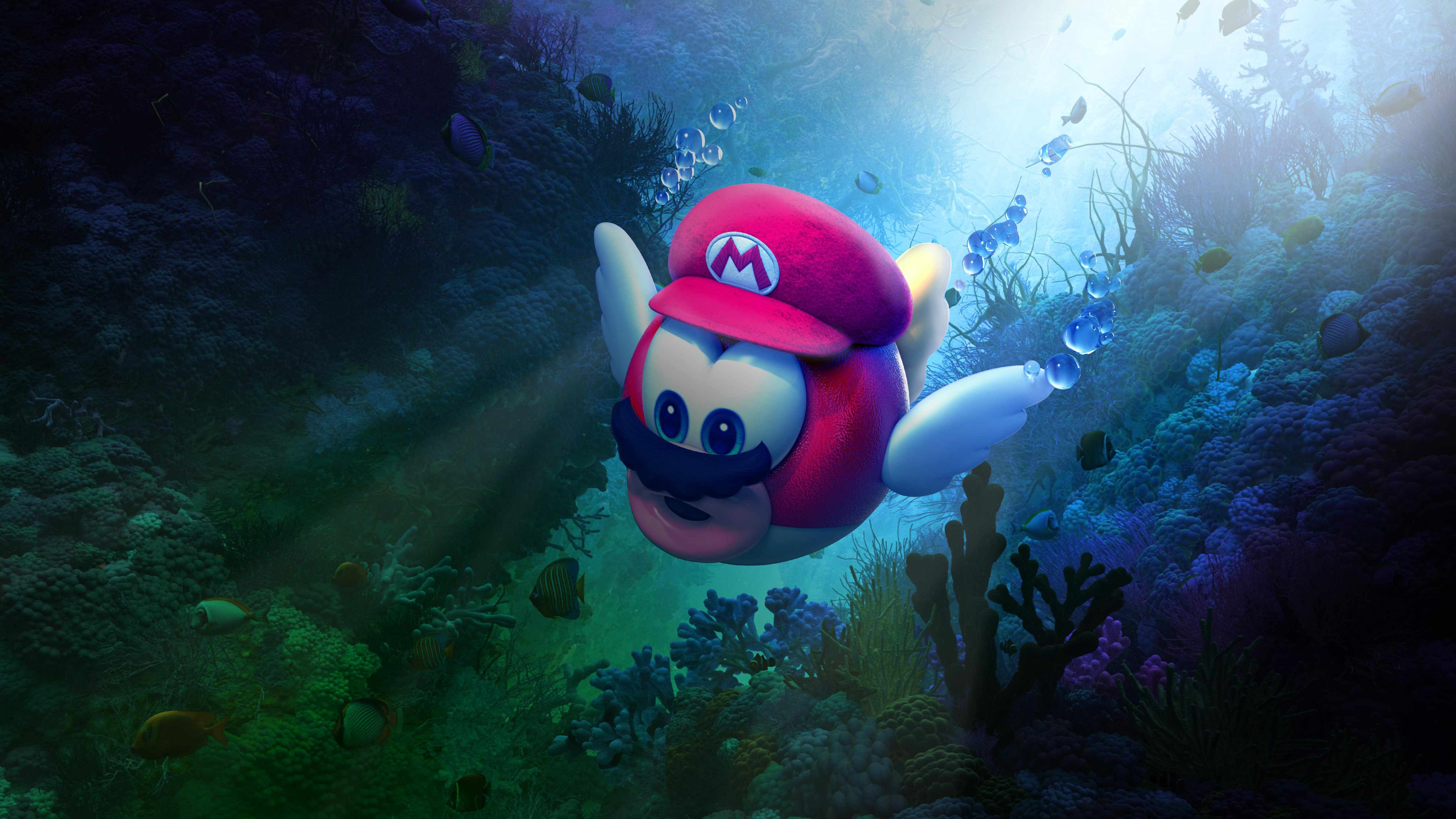 Super Mario Odyssey Underwater Download HD Wallpaper - Download hd wallpape...
