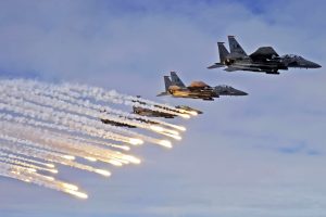F E Strike Eagles Launch Chaffs Flares