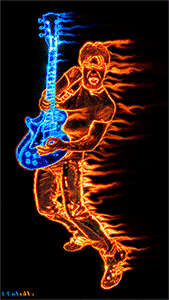 Animated Burning Guitar On Fire Hot Download