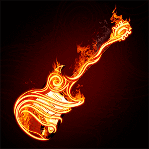 Animated Burning Guitar On Fire Nice
