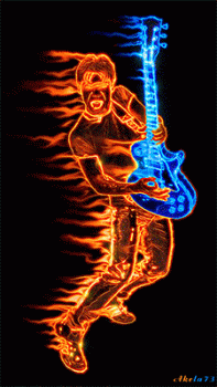 Animated Burning Guitar On Fire Pure