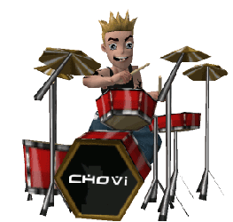 Animated Drummer Musician Cool