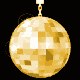 Animated Gold Disco Ball Hot