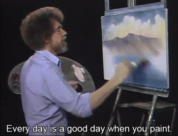 Bob Ross Painting Artist Animated Gif Download