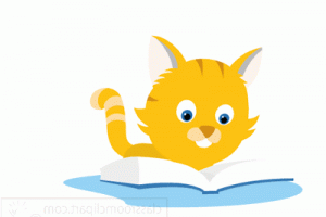 Cat Reading Book Animation