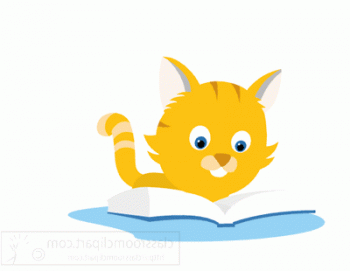 Cat Reading Book Animation