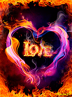 Colorful Burning Heart Animated Gif Super