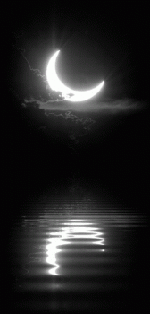 Crescent Moon Water Reflection Animated Gif