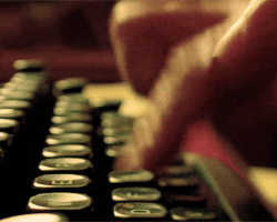 Fingers Typing Old Typewriter Writing Inspiration Close Up Animated Gif