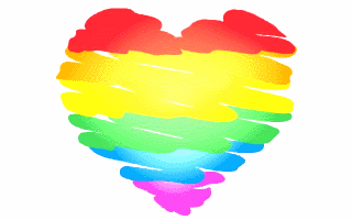 Gay Pride Flag Heart Shape Waving Animated Gif Pic