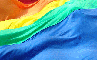 Gay Pride Flag Waing Close Up Animated Gif Pic