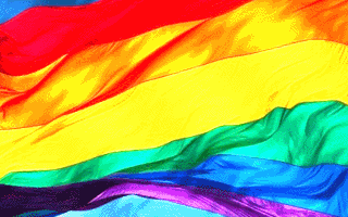 Gay Pride Flag Waveing Beautiful Close Up Animated Gif Picture