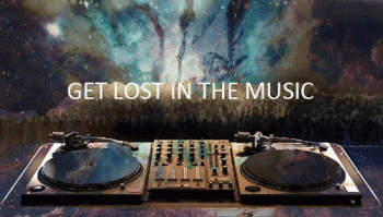 Get Lost In Themusic Turntables Space Animated Gif Image