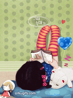 Girl Reading Book Animation Nice Gif Image Download For Android Mobile Free Animated Image Download Moving Image Sweet