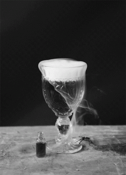 Glass Full Of Poison Smoking Animated Gif