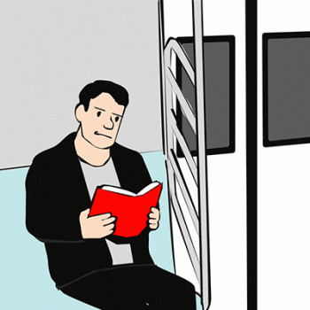 Guy Man Reading Book Animation Download