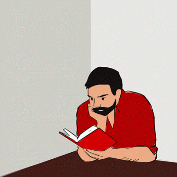 Guy Man Reading Book Animation Hot
