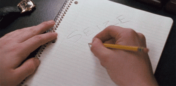 Hand Pencil Writing Seize The Day Notebook Animated Gif