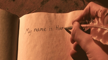 Harry Potter Writing My Name Is Harry In Book Animated Gif