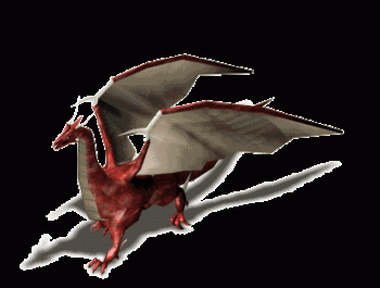 Large Dragon Red Walking Animated