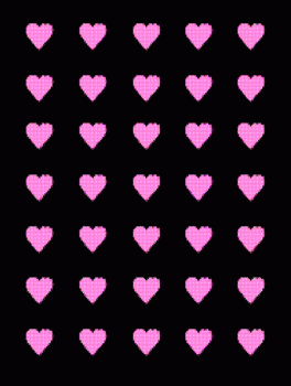 Large Pixel Pink Heart Pattern Computer Animated Gif