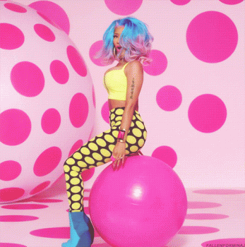 Niki Minaj Bouncing On Ball Funny Animated Gif