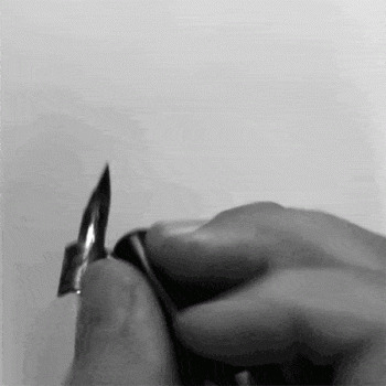 Pen Writing Calligraphy Victory Black White Animated Gif