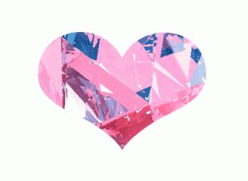 Pink Diamond Heart On White Animated Gif